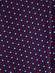 Cravatta blu/rosso 3 Pieghe DEBHORA in seta raso stampata