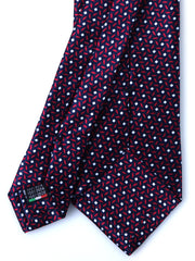 Cravatta blu/rosso 3 Pieghe DEBHORA in seta raso stampata