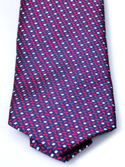 Cravatta blu/rosso 3 Pieghe DEBHORA in seta raso stampata