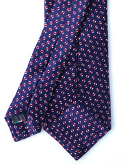 Cravatta blu/rosso 3 Pieghe SHILLA in seta raso stampata