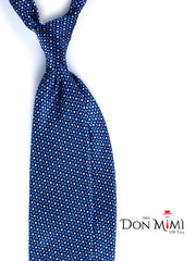 Cravatta blu/celeste 3 Pieghe DEBHORA in seta raso stampata