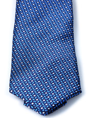 Cravatta blu/celeste 3 Pieghe DEBHORA in seta raso stampata