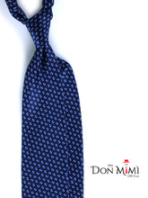 Cravatta blu/celeste 3 Pieghe SHILLA in seta raso stampata