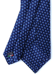 Cravatta blu/celeste 3 Pieghe SHILLA in seta raso stampata