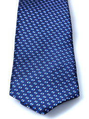 Cravatta blu/celeste 3 Pieghe SHILLA in seta raso stampata