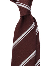 Cravatta 3 pieghe sfoderata marrone BIRTO 100% seta shantung