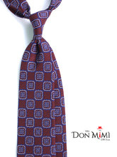 Cravatta marrone MASSY 3 Pieghe in seta lusso stampata