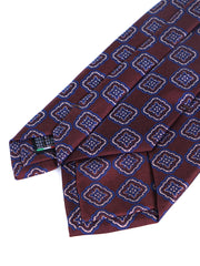 Cravatta marrone MASSY 3 Pieghe in seta lusso stampata