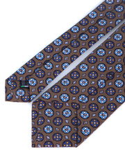 Cravatta marrone 3 Pieghe CORLETO in seta madder italiana