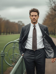 Cravatta marrone 3 Pieghe MANTOVA in seta madder italiana