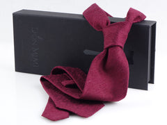 Cravatta 3 Pieghe bordeaux FARMA Seta shantung