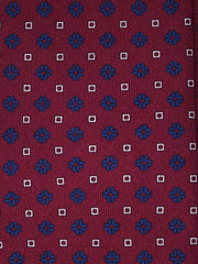SAVERY 3-Fold Burgundy Tie in Luxury Printed Silk