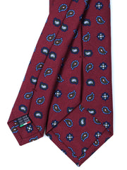 Cravatta bordeaux 3 Pieghe NIKKY in seta stampata inglese