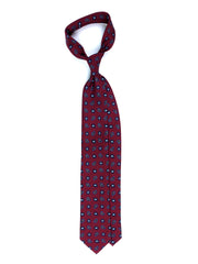 Cravatta bordeaux 3 Pieghe NIKKY in seta stampata inglese