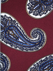 Cravatta bordeaux 3 Pieghe WONDER in seta stampata inglese