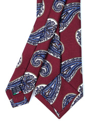 Cravatta bordeaux 3 Pieghe WONDER in seta stampata inglese
