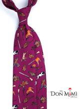 Cravatta bordeaux 3 Pieghe RESERVE in seta stampata inglese