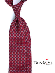 Cravatta bordeaux 3 Pieghe GASPACE in seta stampata inglese