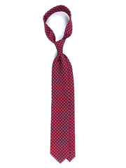 Cravatta bordeaux 3 Pieghe GASPACE in seta stampata inglese