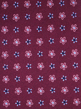 Cravatta bordeaux 3 Pieghe ALLEGRA in seta stampata inglese