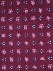 Cravatta bordeaux 3 Pieghe ALLEGRA in seta stampata inglese