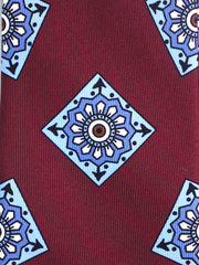 Cravatta bordeaux 3 Pieghe MATERA in seta madder inglese