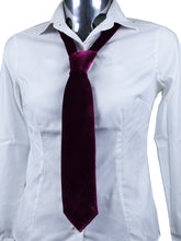 Cravatta 3 pieghe donna bordeaux in velluto di seta e viscosa CONRAD