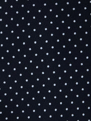 Cravatta 3 pieghe LUPOIS in seta inglese stampata Blu Scuro e bianco