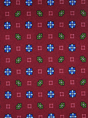 Cravatta rosso scuro 3 Pieghe LAVINIA in seta stampata inglese