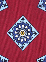 Cravatta rosso scuro 3 Pieghe MATERA in seta madder inglese