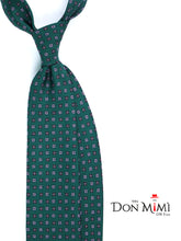 Cravatta verde foresta 3 Pieghe PAMELA in seta stampata inglese