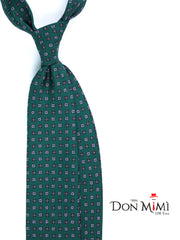 Cravatta verde foresta 3 Pieghe PAMELA in seta stampata inglese