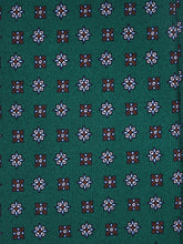 Cravatta verde foresta 3 Pieghe PAMELA in seta stampata inglese