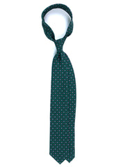 Cravatta verde foresta 3 Pieghe PAMELA in seta stampata inglese