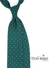 Cravatta verde foresta 3 Pieghe ALLEGRA in seta stampata inglese