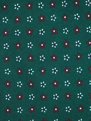 Cravatta verde foresta 3 Pieghe ALLEGRA in seta stampata inglese