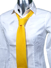 Cravatta 3 pieghe donna oro in velluto di seta e viscosa CONRAD