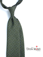 BELINDA Green English Printed Silk 3 fold Necktie