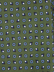 BELINDA Green English Printed Silk 3 fold Necktie