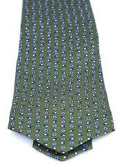 BELINDA Green English Printed Silk 3 fold Necktie