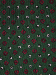 Cravatta verde 3 Pieghe SAVERY in seta stampata lusso