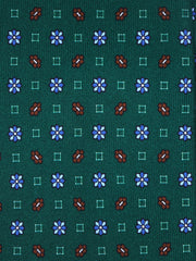 Cravatta verde 3 Pieghe LAVINIA in seta stampata inglese