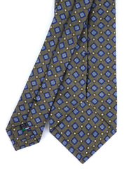 Cravatta verde 3 Pieghe MANTOVA in seta madder italiana