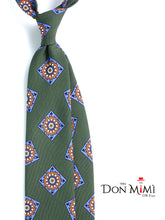 Cravatta verde 3 Pieghe MATERA in seta madder inglese