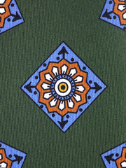 Cravatta verde 3 Pieghe MATERA in seta madder inglese