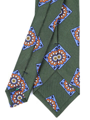 Cravatta verde 3 Pieghe MATERA in seta madder inglese