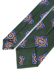 Cravatta verde 3 Pieghe MATERA in seta madder inglese