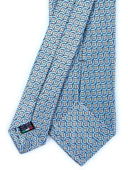 Cravatta grigia 3 Pieghe INCROCIO in seta raso stampata