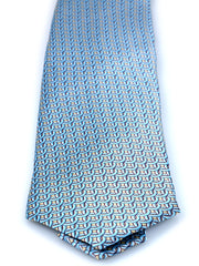 Cravatta grigia 3 Pieghe INCROCIO in seta raso stampata