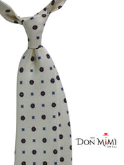 Cravatta color vaniglia 3 Pieghe ESTELLA in seta stampata inglese